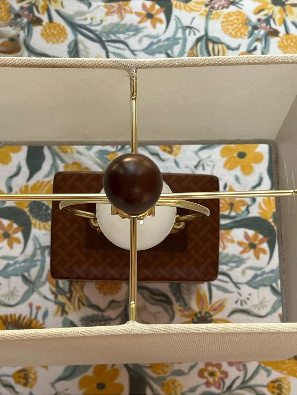 Ralph Lauren Cream Shade Table Lamp with Brown Textured Base